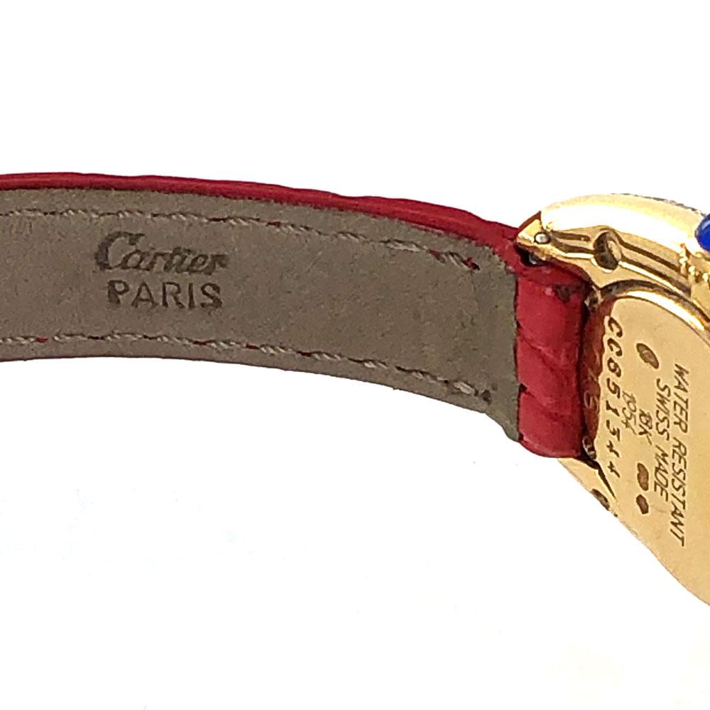 Modern Cartier Baignoire 1920 2-Row Diamond Bezel 18 Karat Yellow Gold Watch