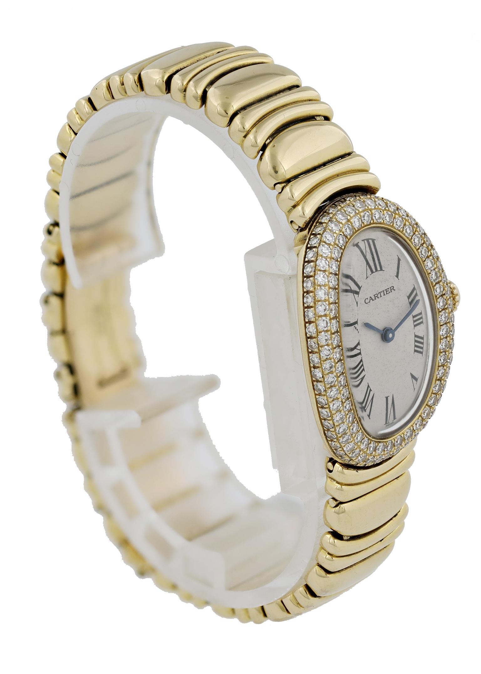 Cartier Baignoire 1950 18 Karat Yellow Gold Ladies Watch In Excellent Condition For Sale In New York, NY