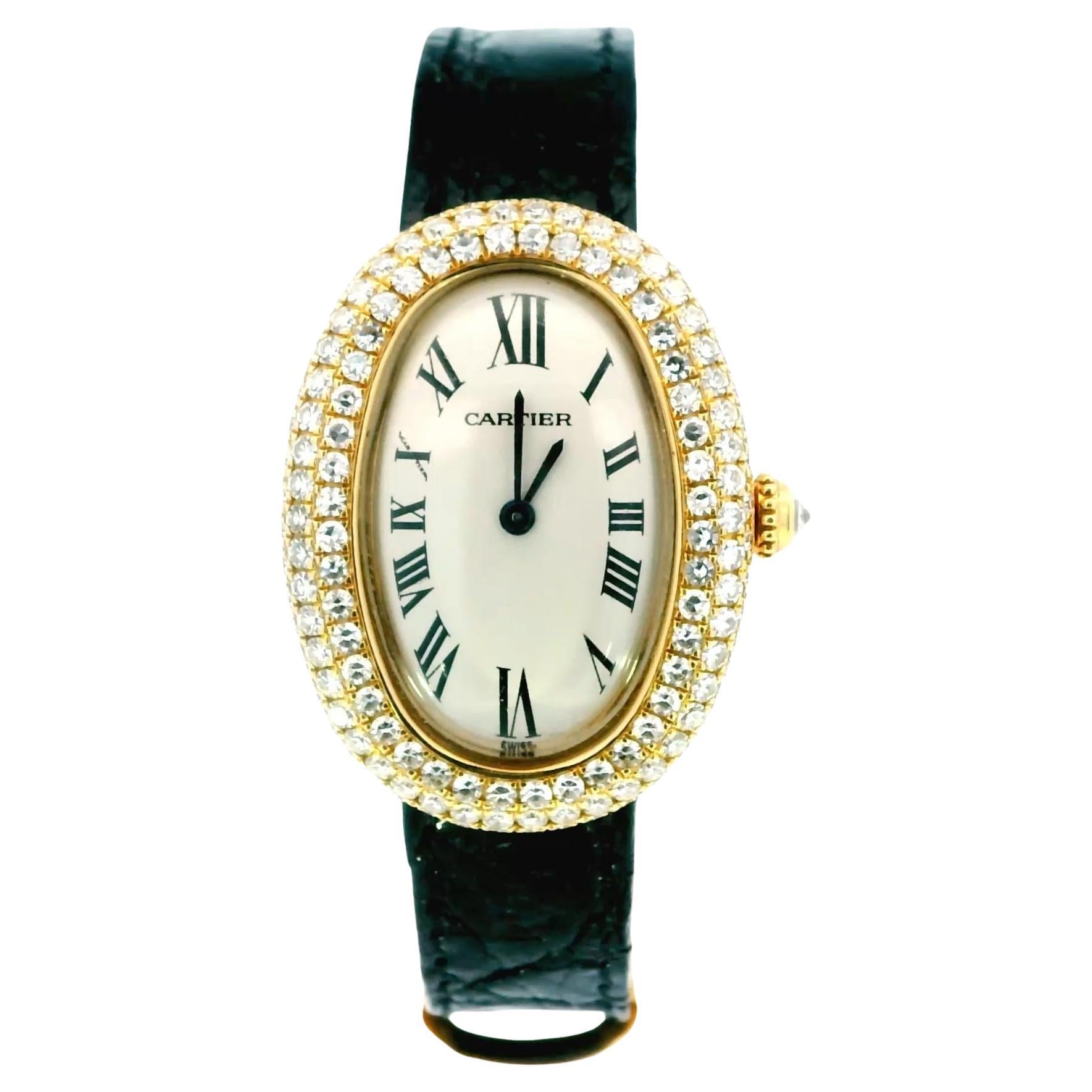 Cartier Baignoire 1950 Diamond Case 
Bezel Ladies Watch
