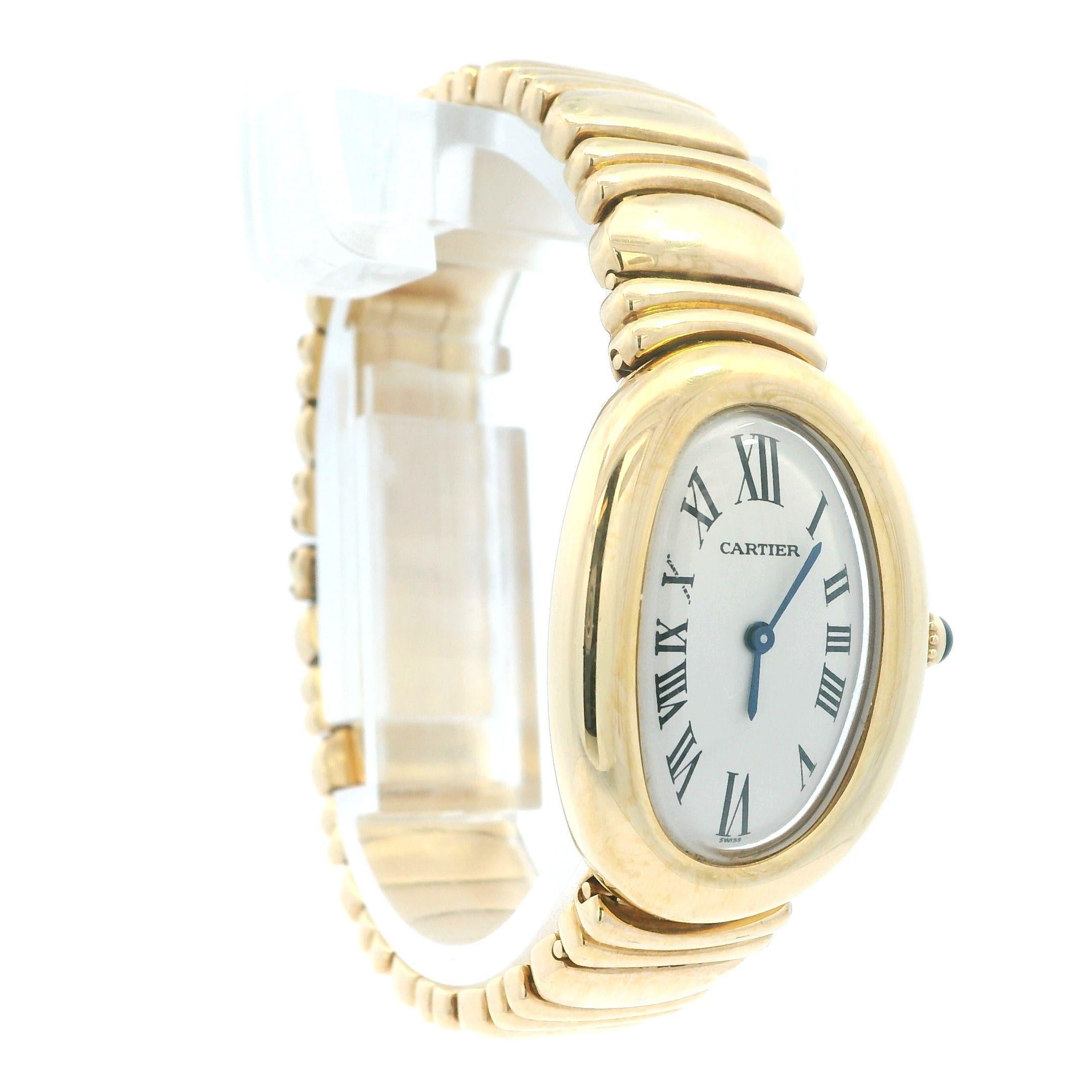 Cartier Baignoire 1952 18K Yellow Gold W/Box & Papers 1996 In Excellent Condition In Great Neck Plaza, NY