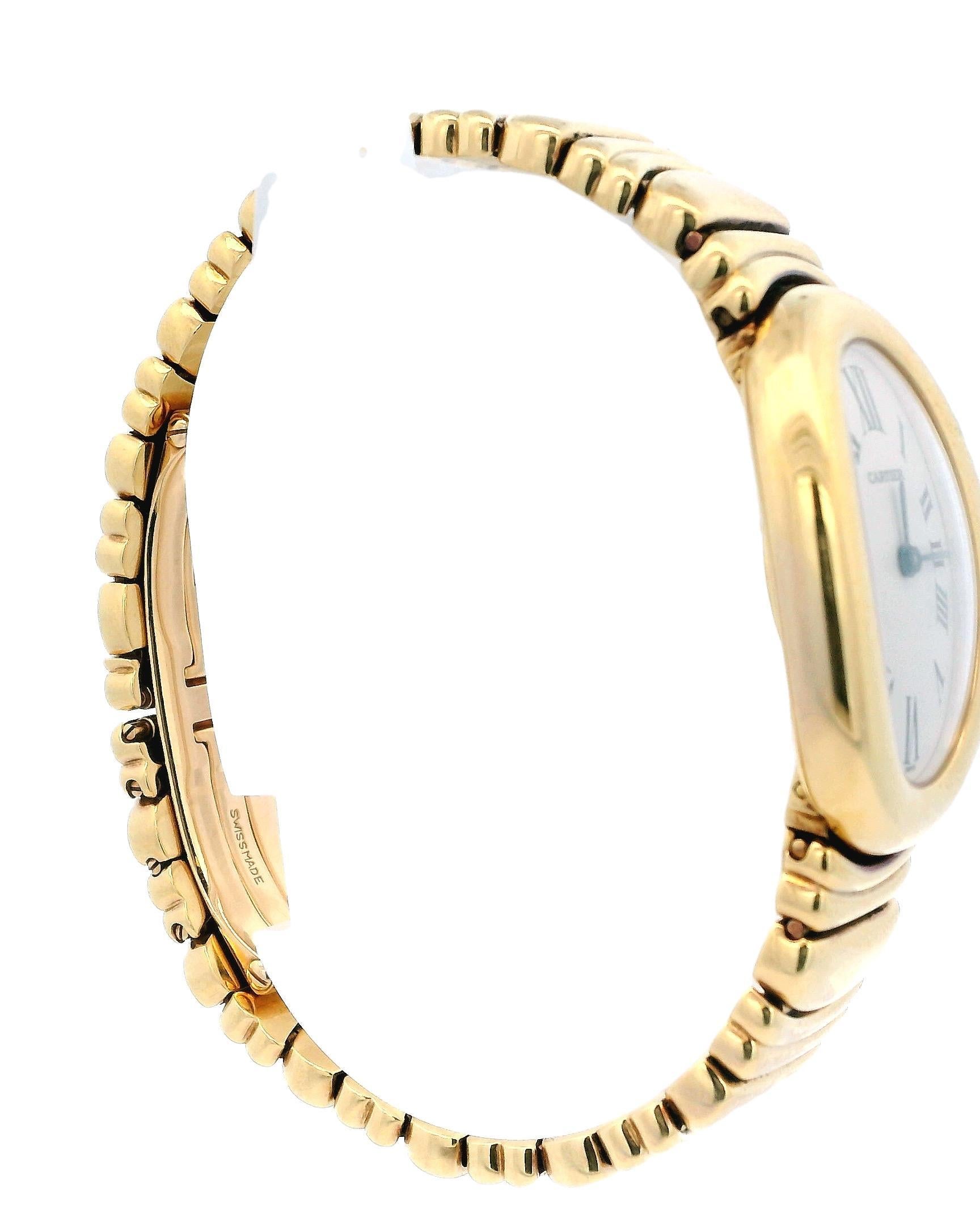 Cartier Baignoire 1954 18K Yellow Gold W/Box & Papers In Excellent Condition For Sale In Great Neck Plaza, NY
