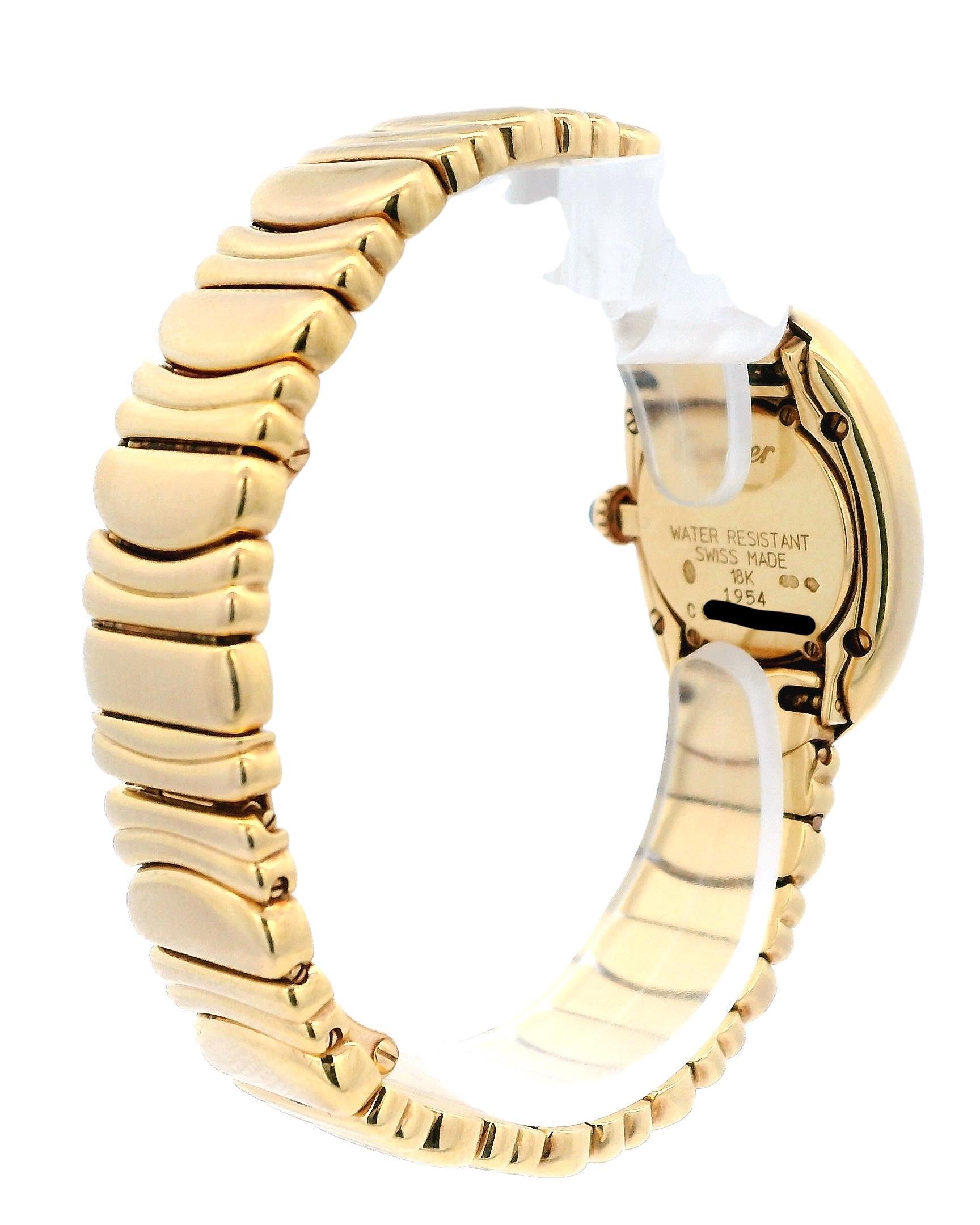 Women's Cartier Baignoire 1954 18K Yellow Gold W/Box & Papers For Sale