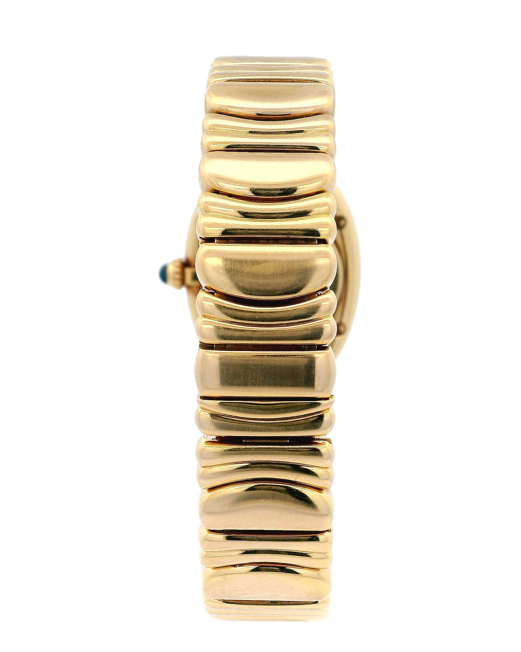 Cartier Baignoire 1954 18K Yellow Gold W/Box & Papers For Sale 3