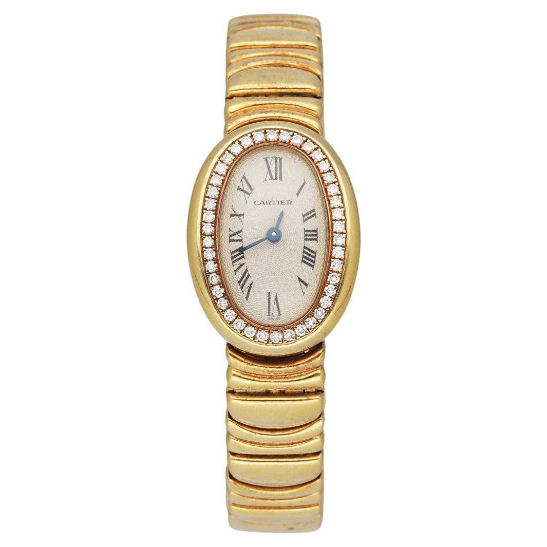 Cartier Baignoire 1960 18K Yellow Gold Diamond Ladies Watch