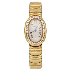 Cartier Cream Diamonds 18K Yellow Gold Tank Louis 1360 Women's Wristwatch  15 MM Cartier