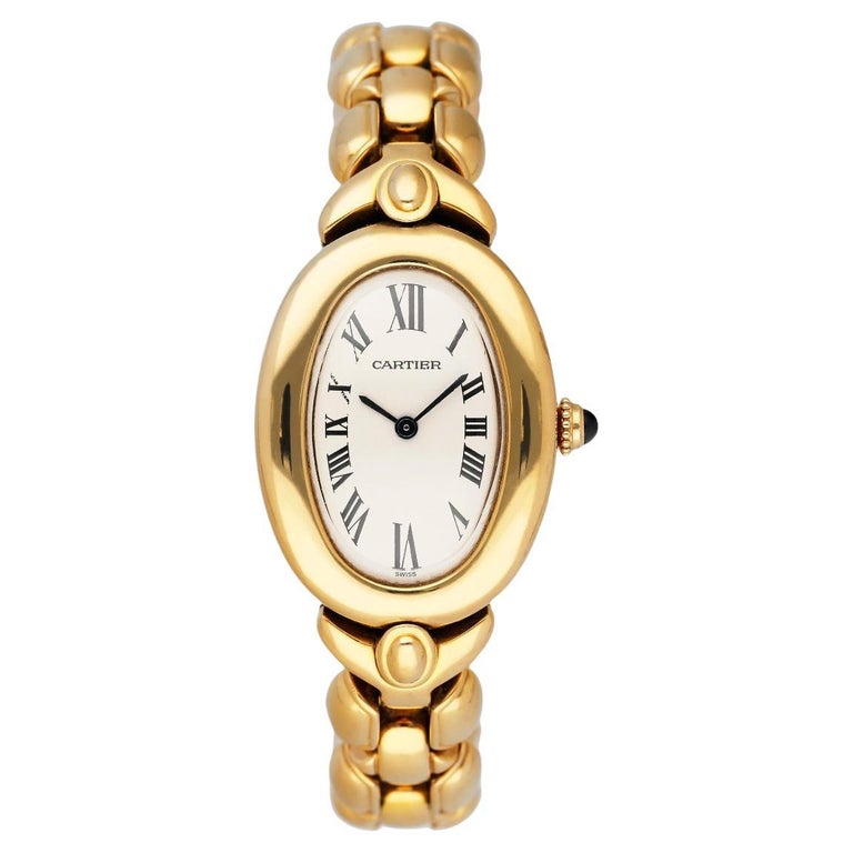 Cartier Baignoire 2311 18K Yellow Gold Ladies Watch Box Papers at 1stDibs