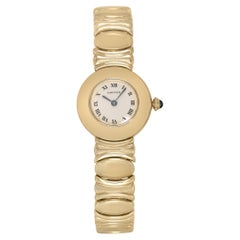 Cartier Baignoire 18K Yellow Gold Off White Dial Ladies Quartz Watch 8057