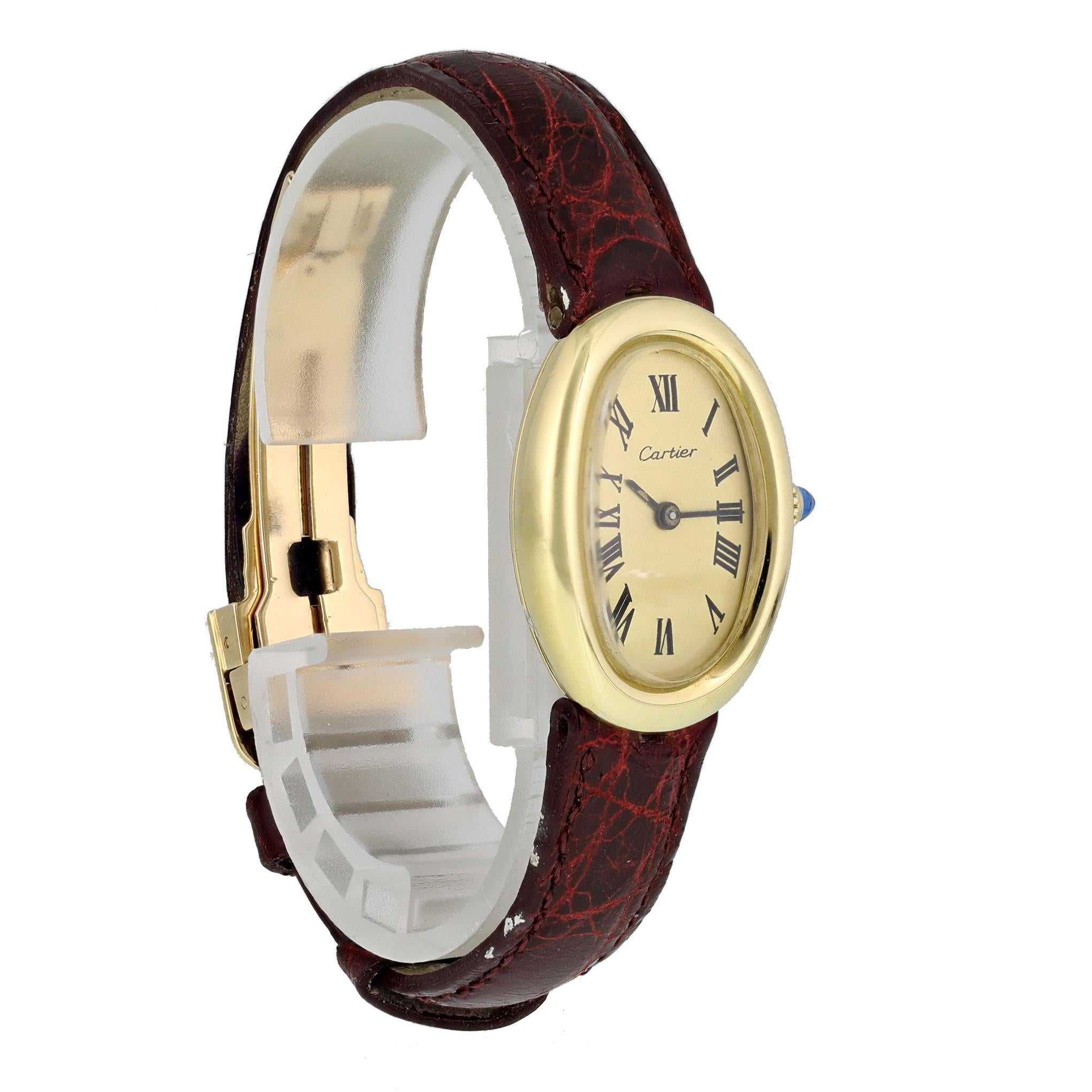 Cartier Baignoire 7743 Yellow Gold Watch In Excellent Condition For Sale In New York, NY