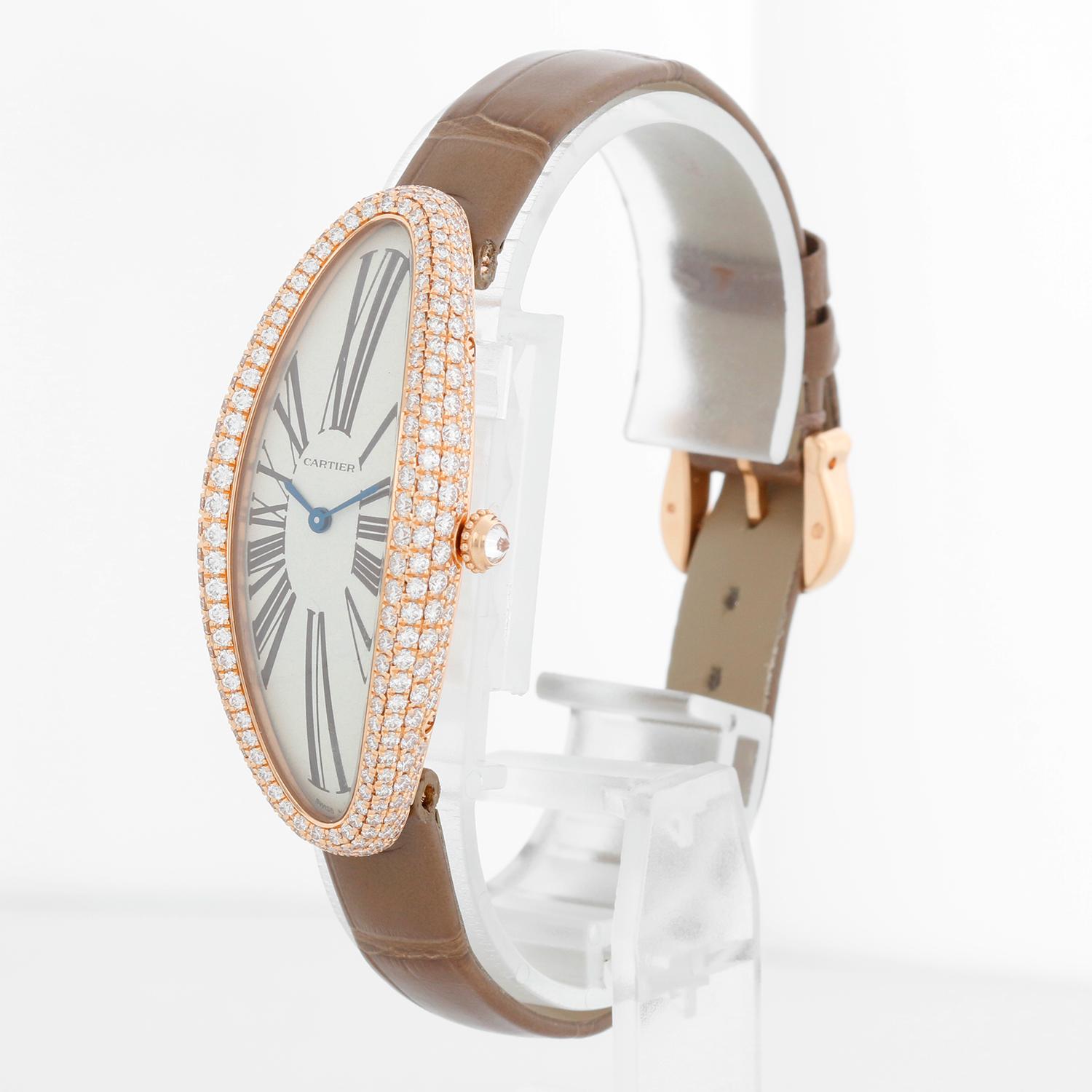 De las mujeres Reloj Cartier Baignoire Allongée Oro rosa de 18 quilates para señora WJBA0006 en venta