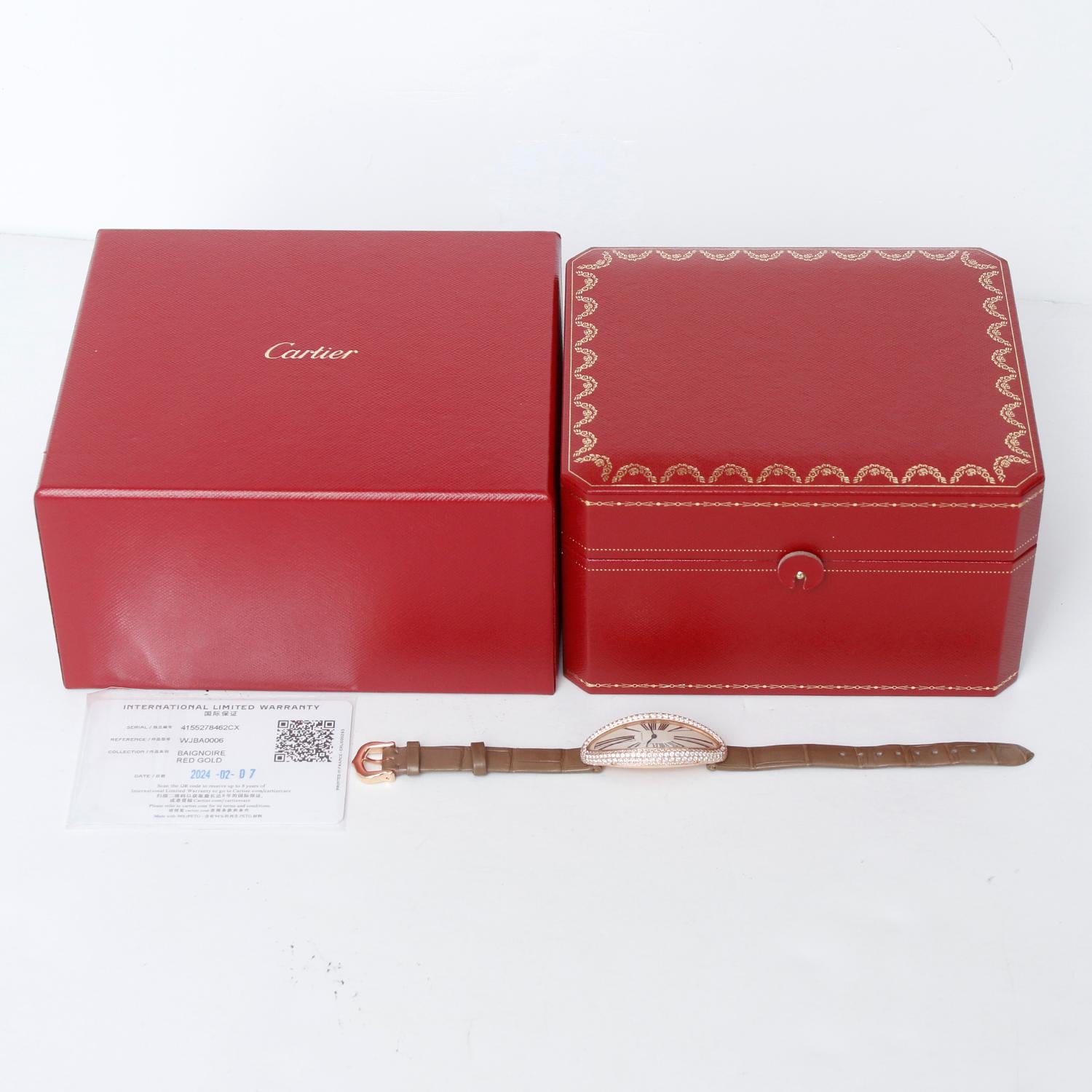Reloj Cartier Baignoire Allongée Oro rosa de 18 quilates para señora WJBA0006 en venta 2