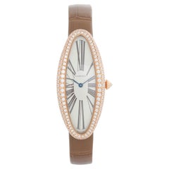 Cartier Baignoire Allongée 18K Rose Gold Ladies Watch WJBA0006