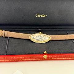 Cartier Baignoire Allongee Diamond Bezel And Case WB512031 2605 18k Yellow Gold
