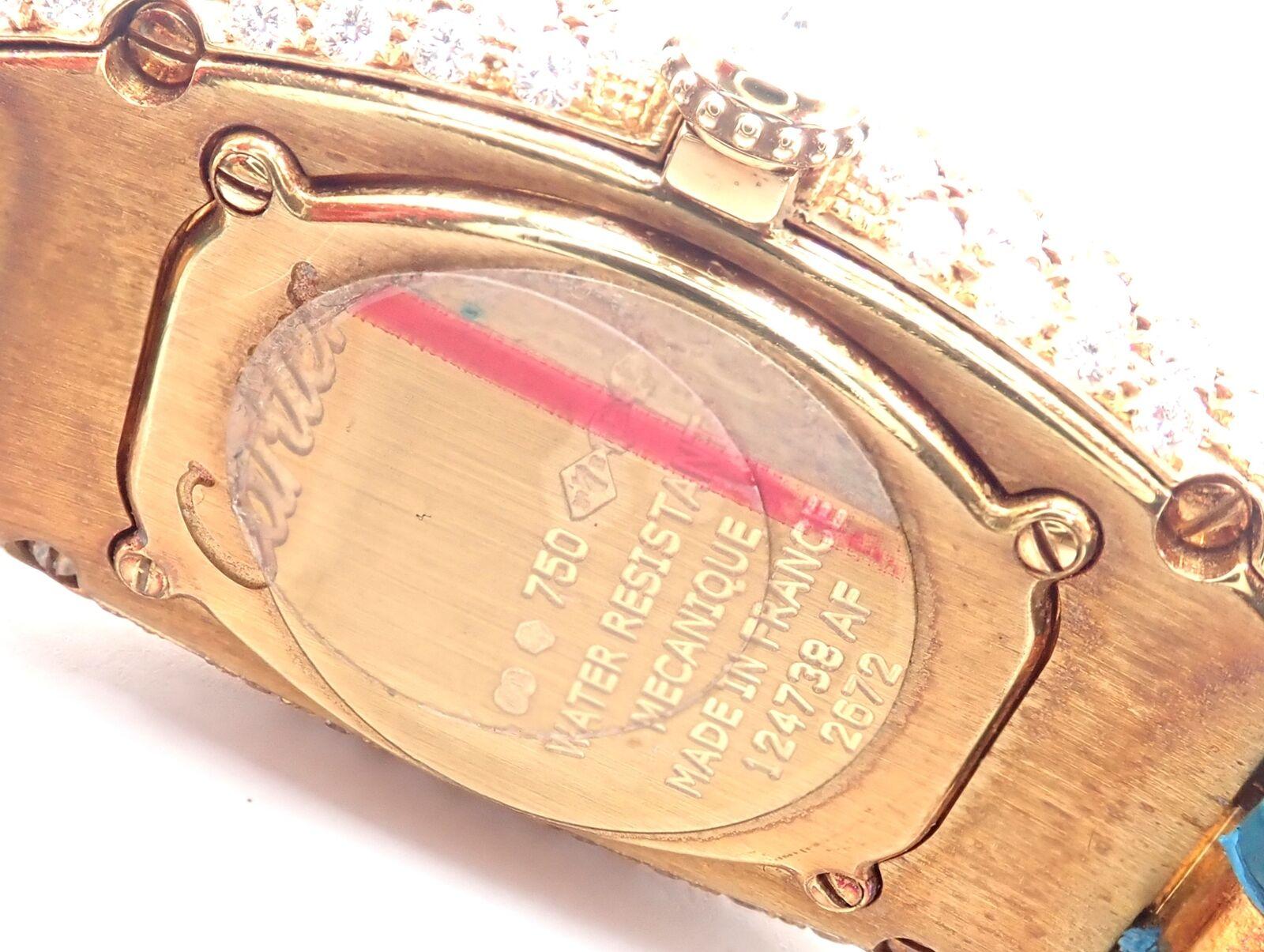 Cartier Baignoire Allongée Diamond Rose Gold Mechanical Watch Ref. 2672 2