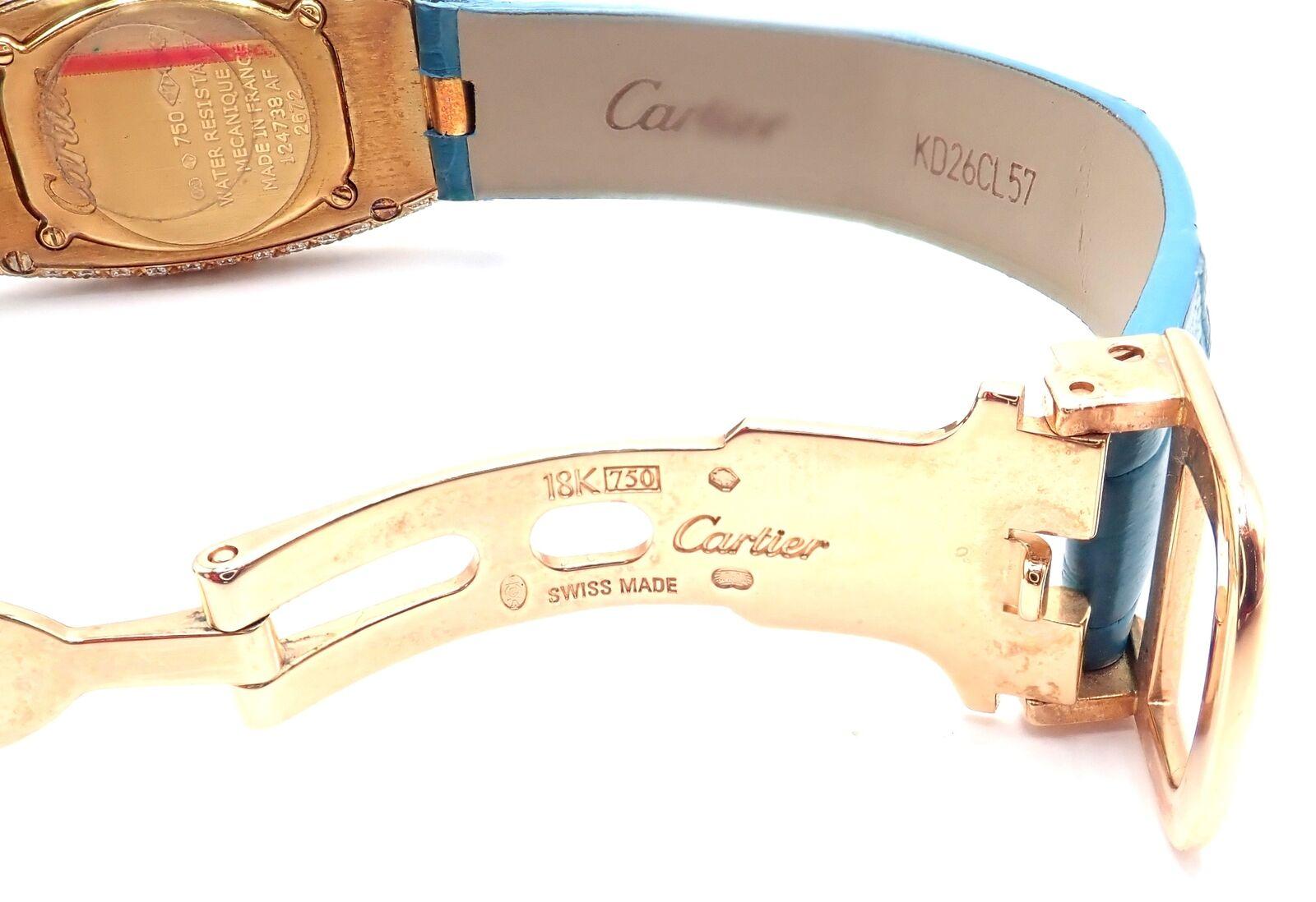 Cartier Baignoire Allongée Diamond Rose Gold Mechanical Watch Ref. 2672 1