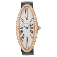 Cartier Baignoire Allongée Model 2674 18k Gold Diamond Rare made in France Watch
