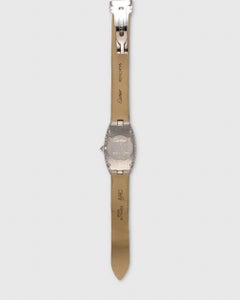 Cartier Baignoire Allongée WB510931 Weißes Zifferblatt 18k WG Handaufzug