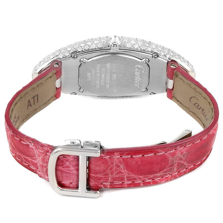 Cartier Cartier Baignoire Allongee Weißgold Diamant Damenuhr WB510931 im Angebot 3
