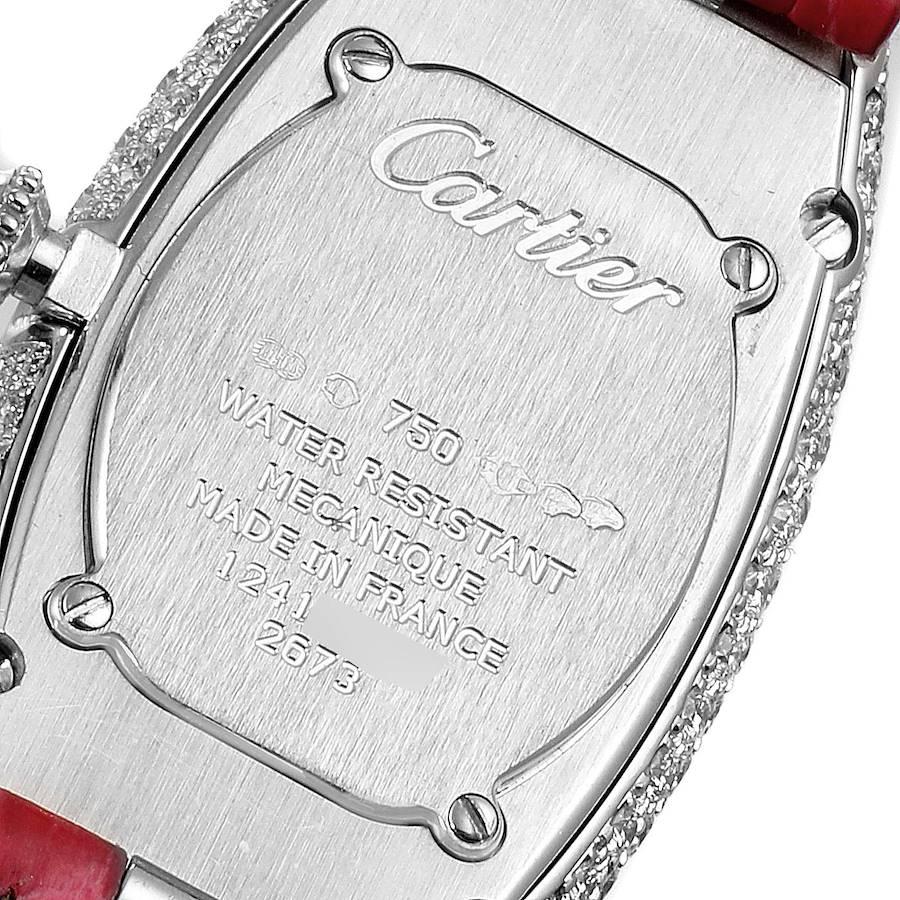 Cartier Cartier Baignoire Allongee Weißgold Diamant Damenuhr WB510931 im Angebot 4
