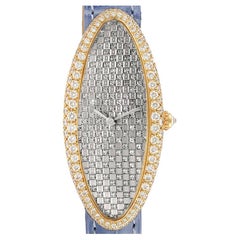 Cartier Baignoire Allongee Yellow Gold Diamond Ladies Watch 2583