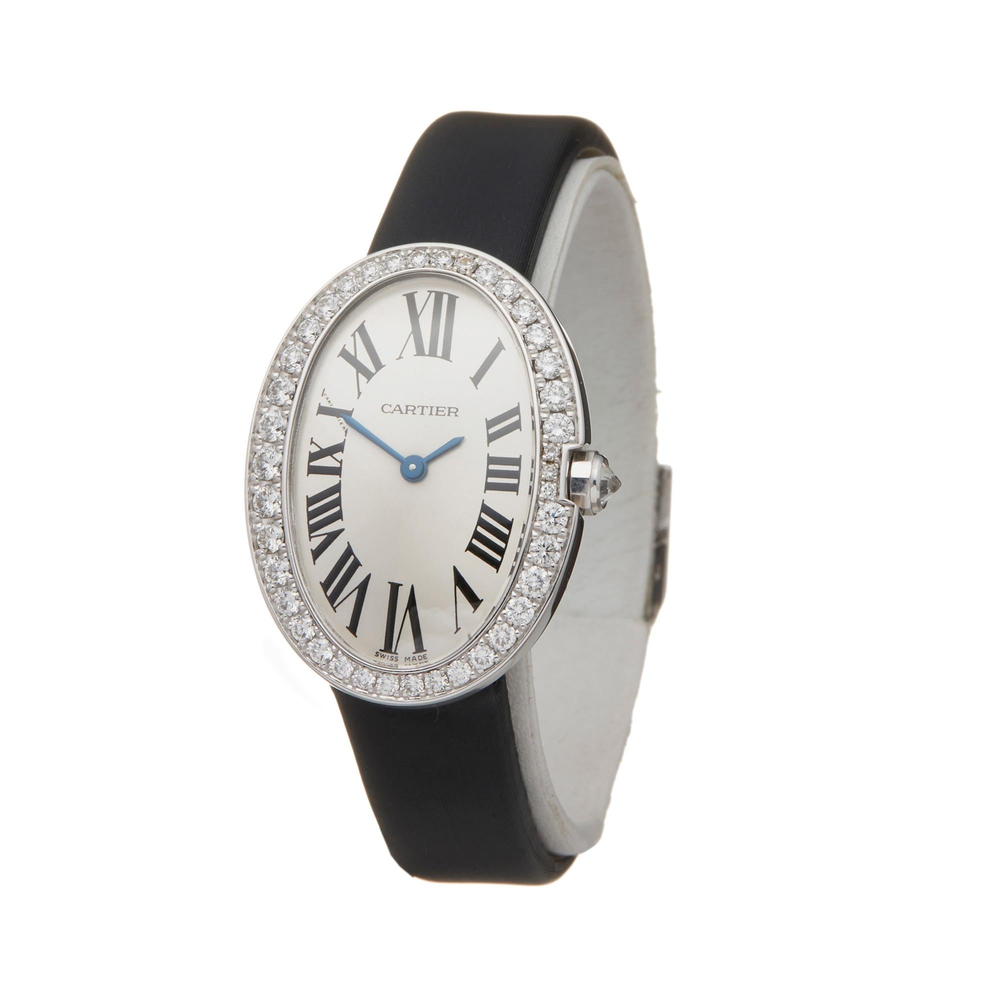 Reference: W6084
Manufacturer: Cartier
Model: Baignoire
Model Reference: 3065
Age: Circa 2010's
Gender: Women's
Box and Papres: Box, Authenticity Certificate, Service Pouch and Service Papers dated 8th April 2019
Dial: Silver Roman
Glass: Sapphire