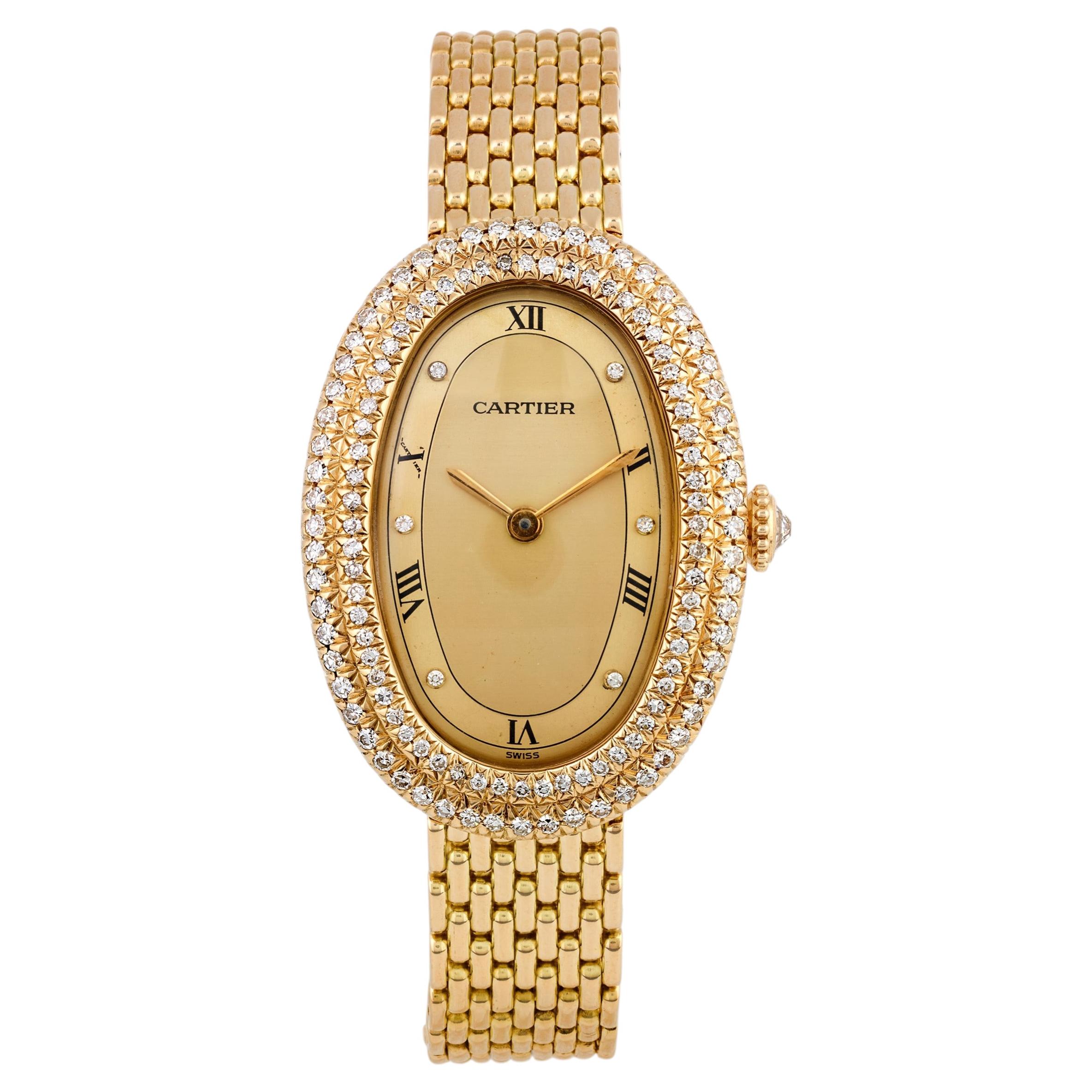Cartier Gold Baignoire Diamond Wristwatch
