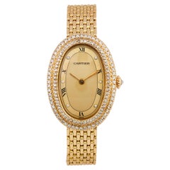 Cartier Baignoire Gold and Diamond Watch