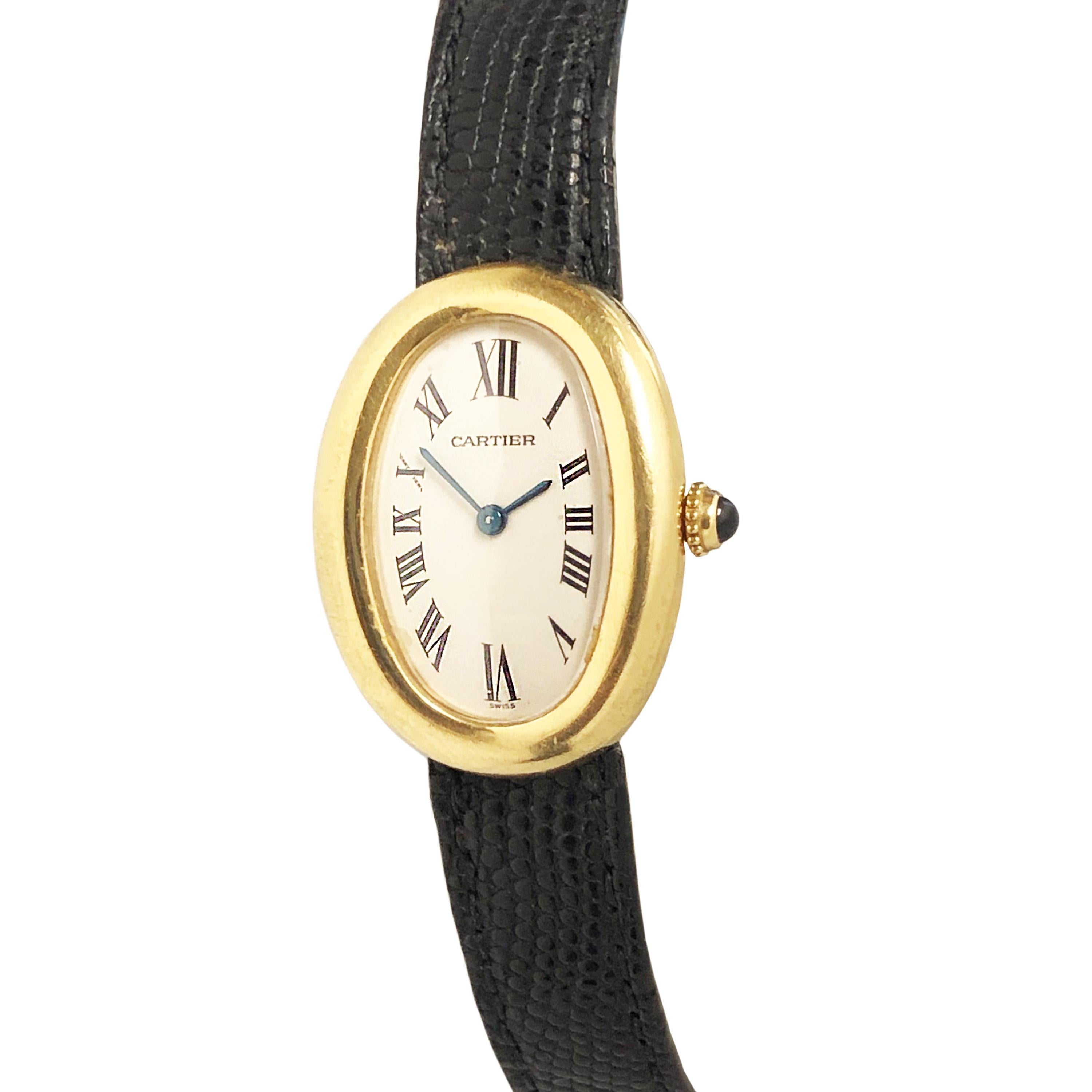 Cartier Baignoire Montre-bracelet Baignoire en or détenu et porté par Jerry Lewis Excellent état à Chicago, IL