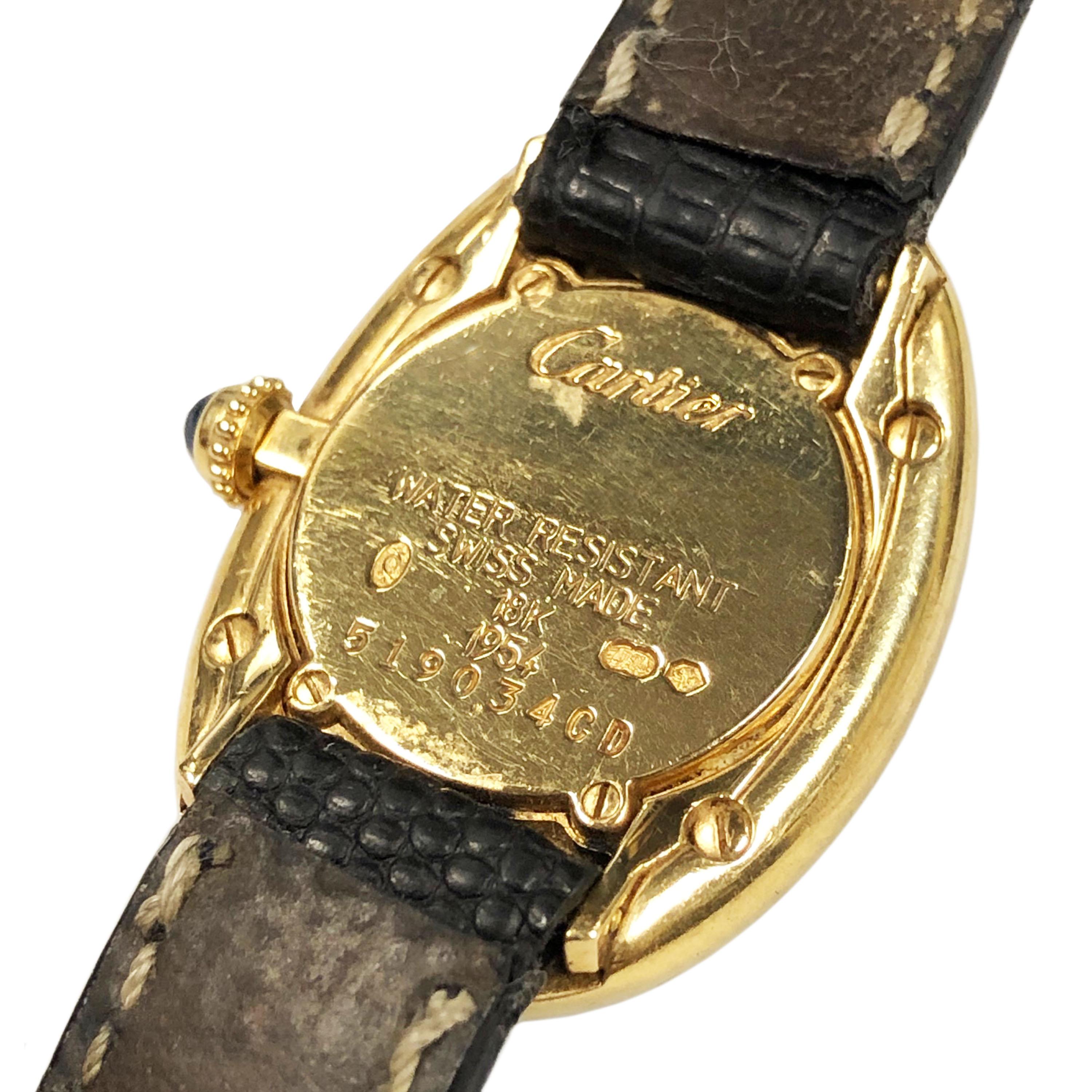 Cartier Baignoire Gold Wrist Watch Owned and Worn by Jerry Lewis In Excellent Condition In Chicago, IL