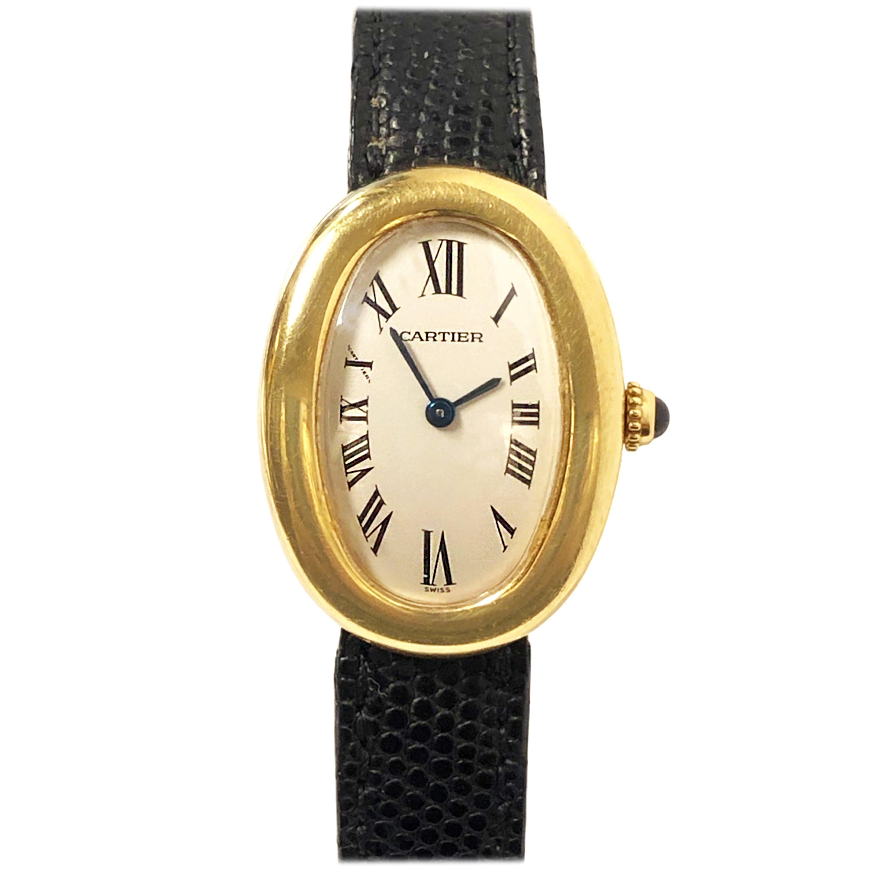 Cartier Baignoire Gold Wrist Watch Owned and Worn by Jerry Lewis