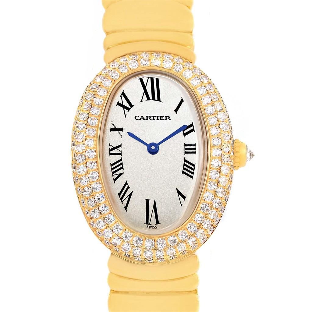 Cartier Baignoire Joaillerie 18 Karat Yellow Gold Diamond Ladies Watch, 1950 1