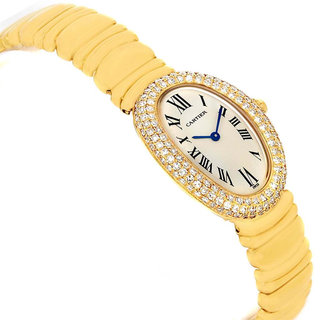 Cartier Baignoire Joaillerie 18 Karat Yellow Gold Diamond Ladies Watch, 1950 5