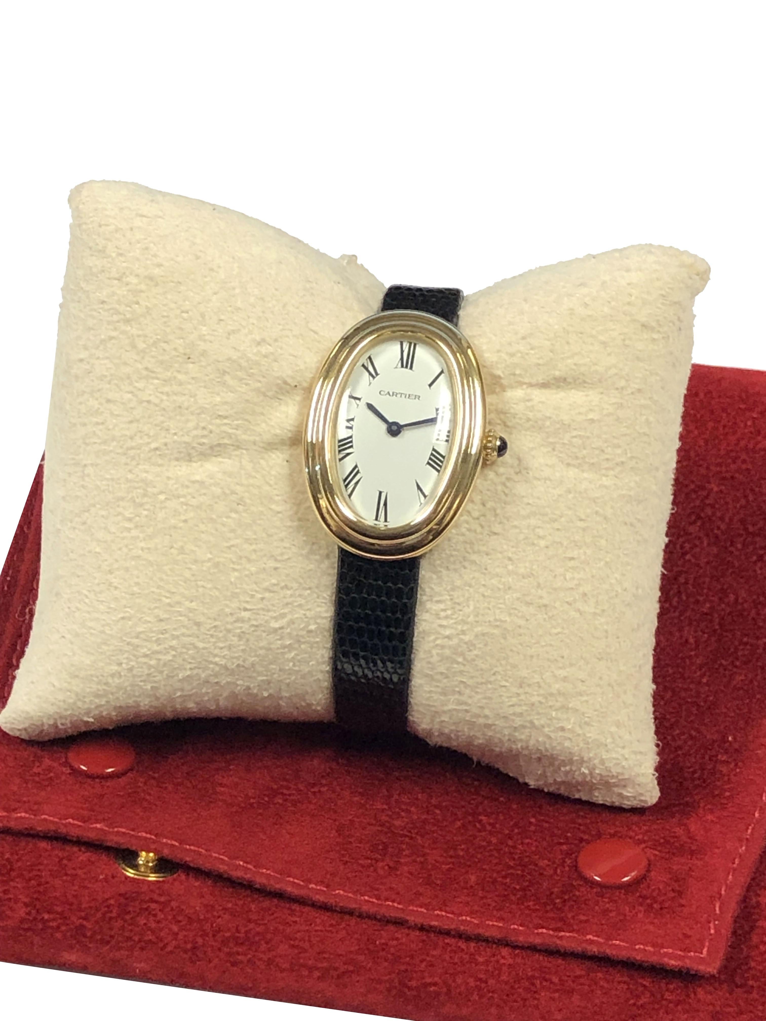 Cartier Baignoire Ladies Yellow Gold Mechanical Wrist Watch 2