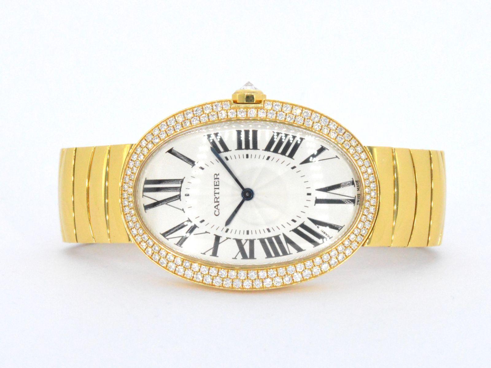 Contemporary Cartier Baignoire Large 18k Gold with Diamonds WB520003