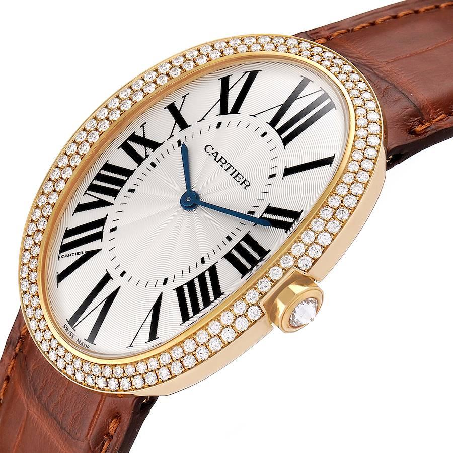 Cartier Baignoire Große 18k Roségold Diamant-Damenuhr WB520005 im Angebot 2