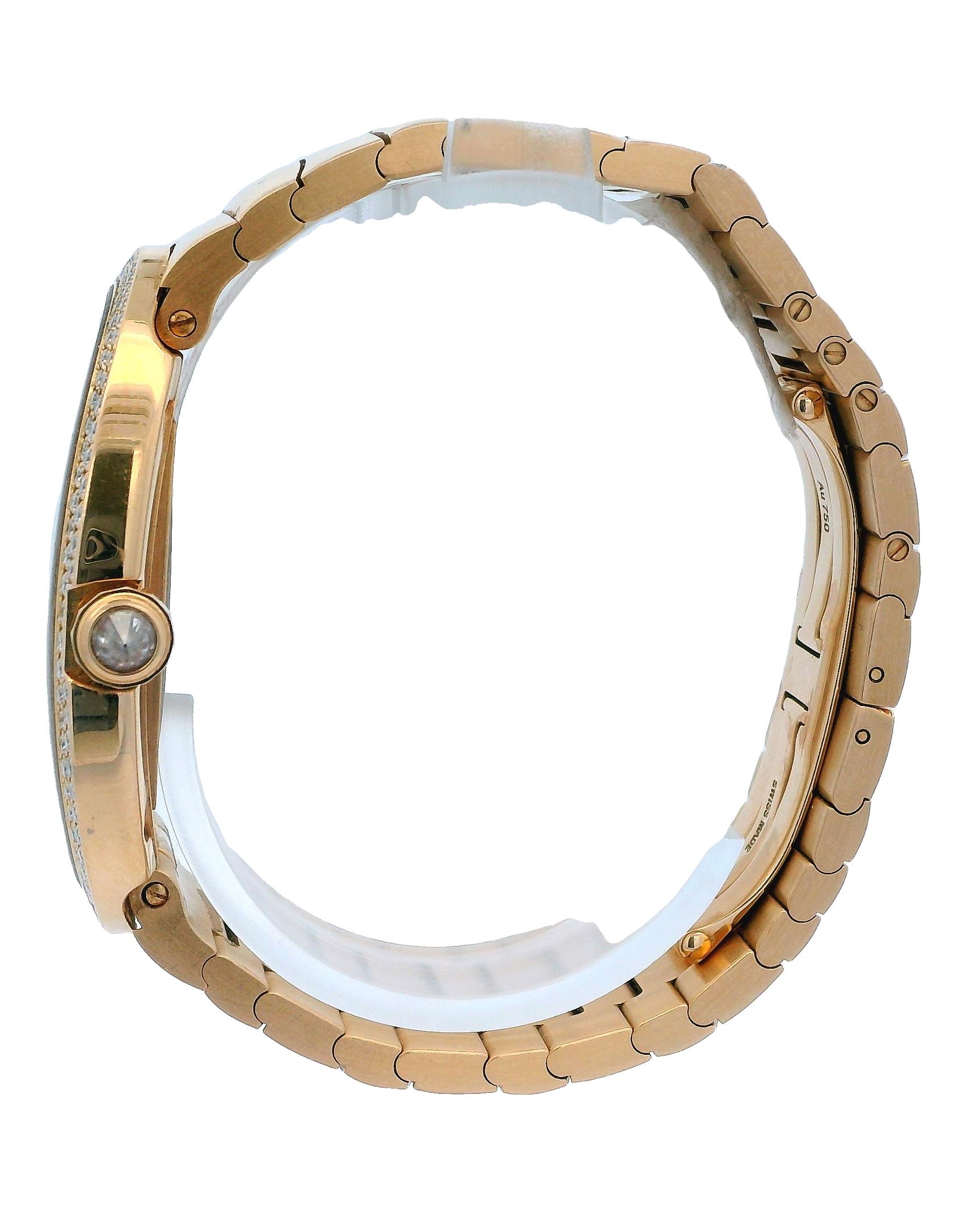 Exuding elegance and sophistication, this exquisite watch features an oval-shaped face adorned with shimmering diamonds encircling the bezel. The dial showcases bold Roman numerals, enhancing its timeless appeal.

A masterpiece of French