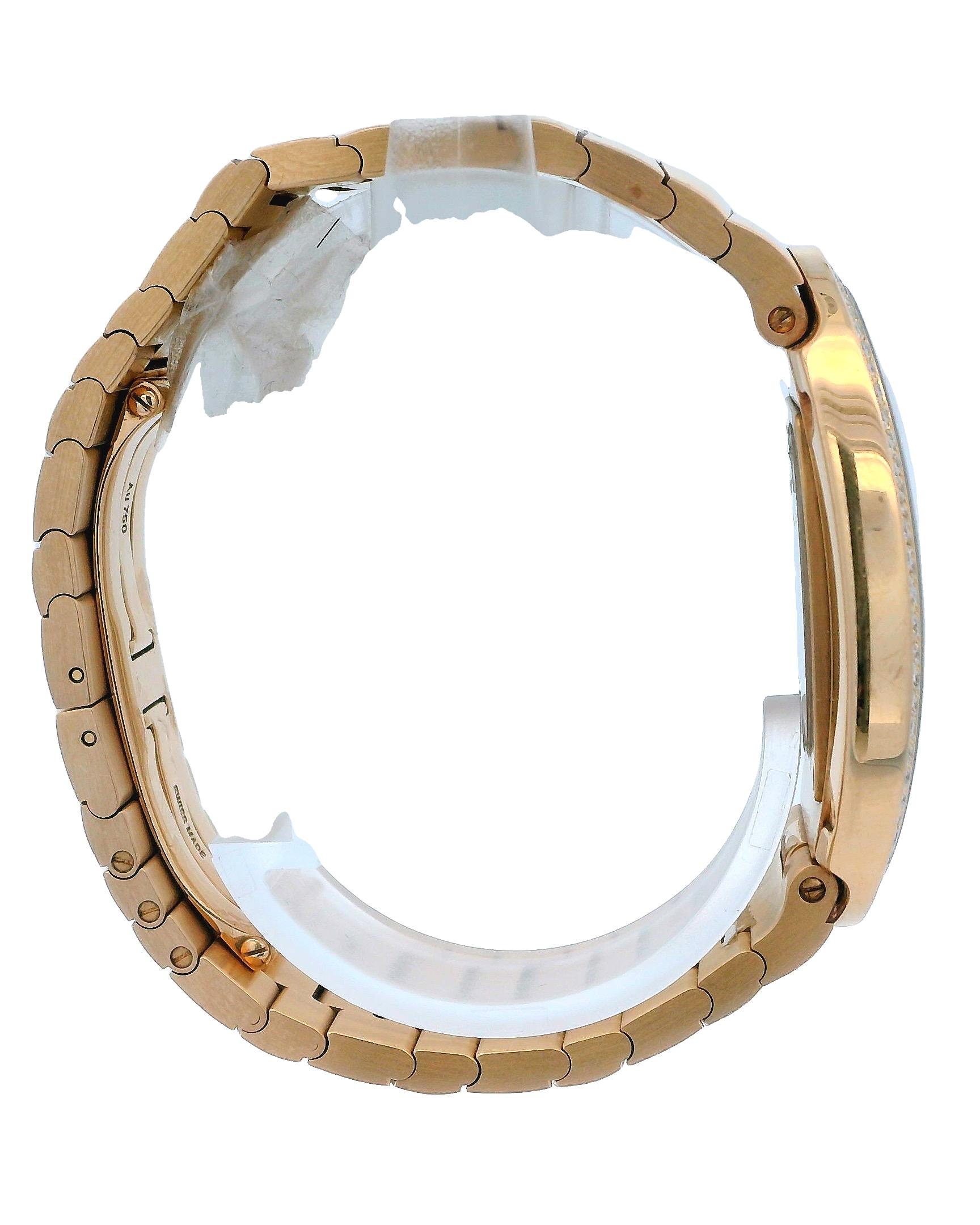 Cartier Baignoire Large WB520003 Diamond 18K Rose W/Box & Papers For Sale 1