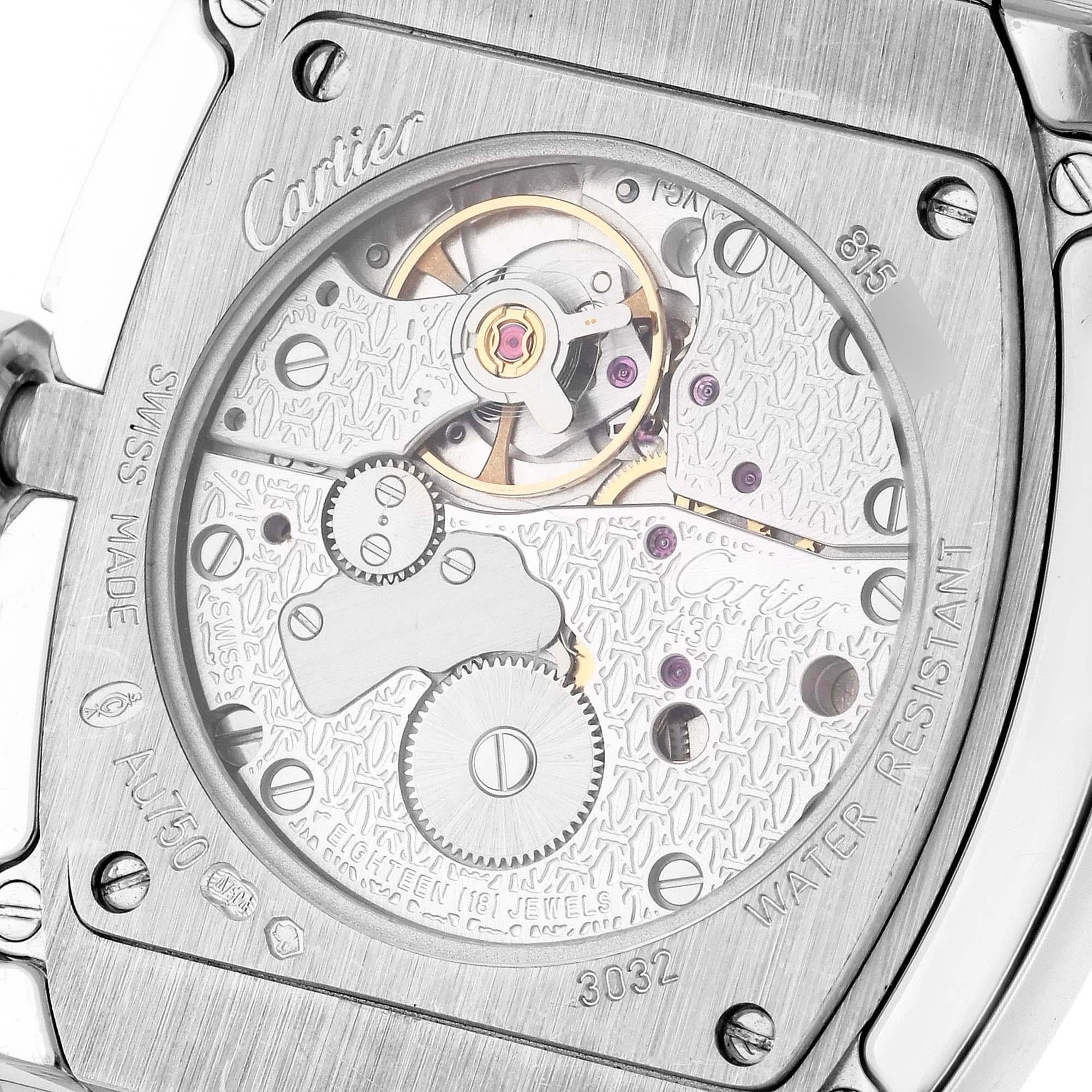 Cartier Baignoire, grande montre pour femme en or blanc et diamants WB520009, avec boîte en vente 2