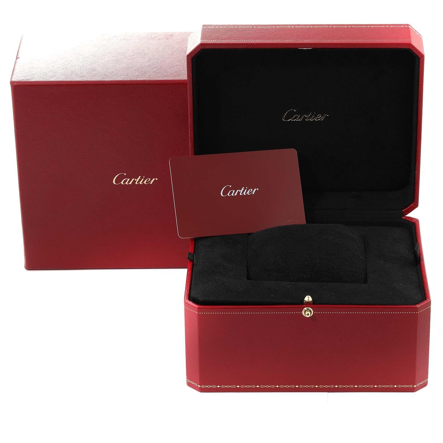 Cartier Baignoire große Weißgold Diamant Damenuhr WB520009 Box Karte im Angebot 5