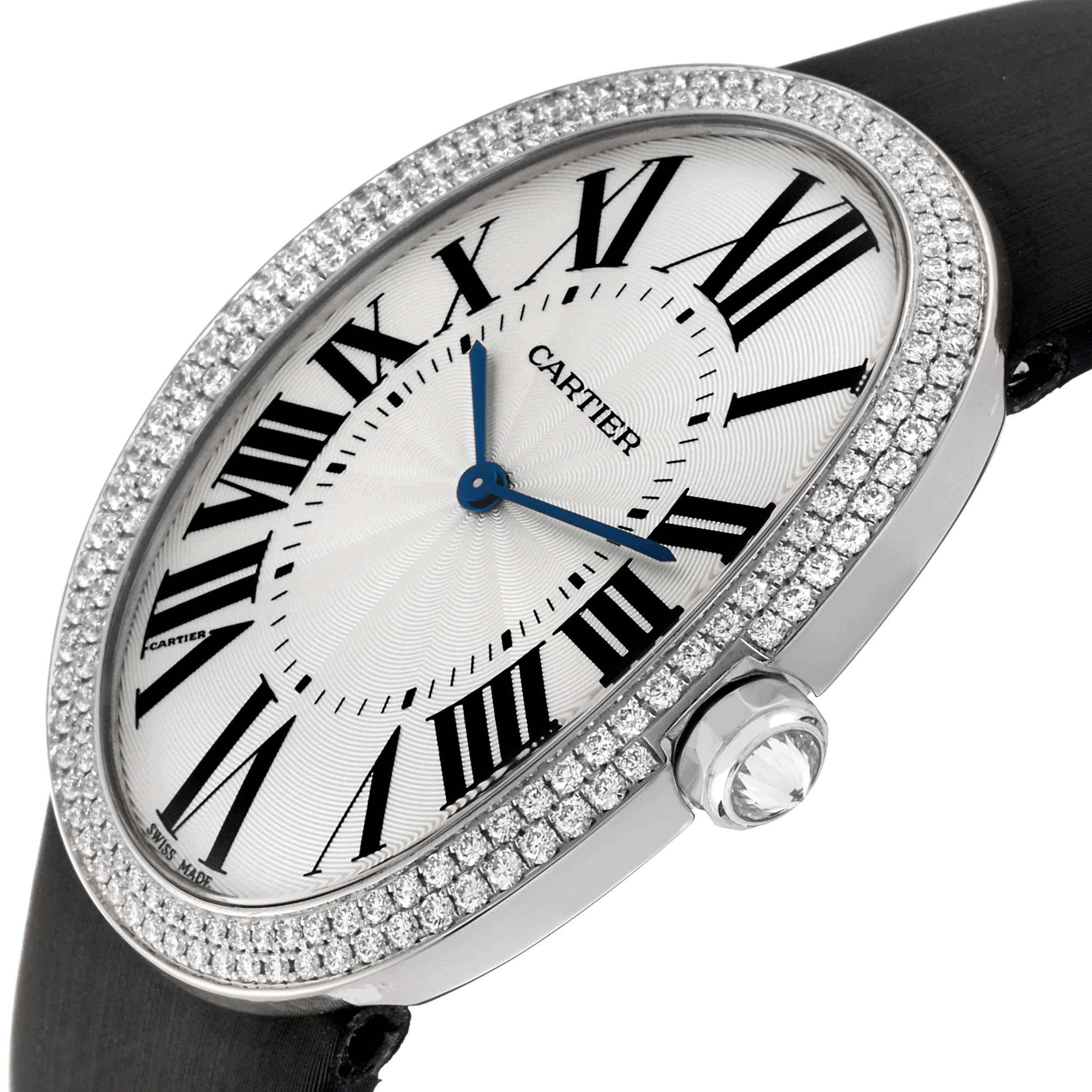 Cartier Baignoire, grande montre pour femme en or blanc et diamants WB520009, avec boîte en vente 5