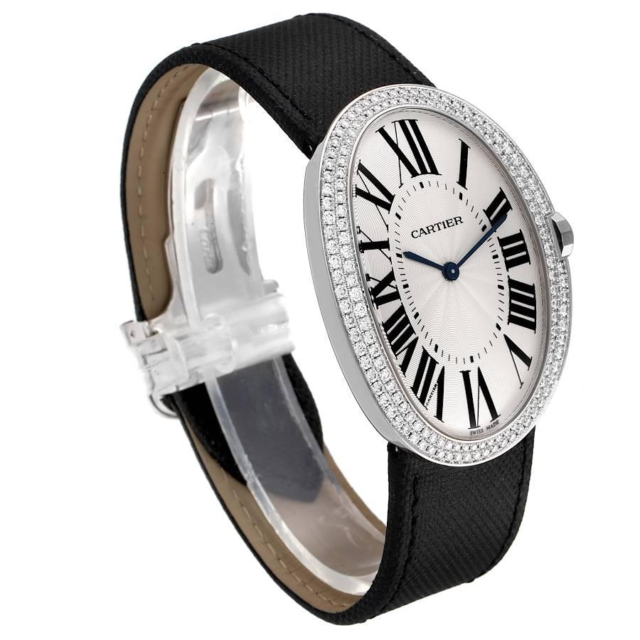 Cartier Cartier Baignoire Große Weißgold Diamant Damenuhr WB520009 im Zustand „Hervorragend“ in Atlanta, GA