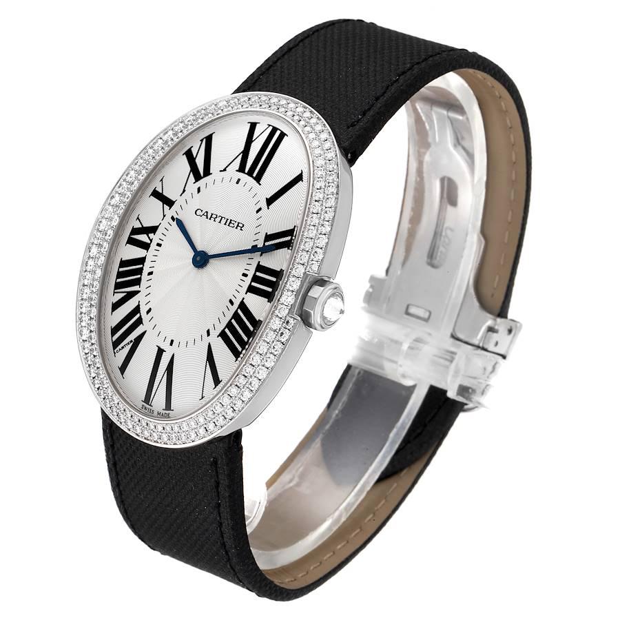 Cartier Cartier Baignoire Große Weißgold Diamant Damenuhr WB520009 1