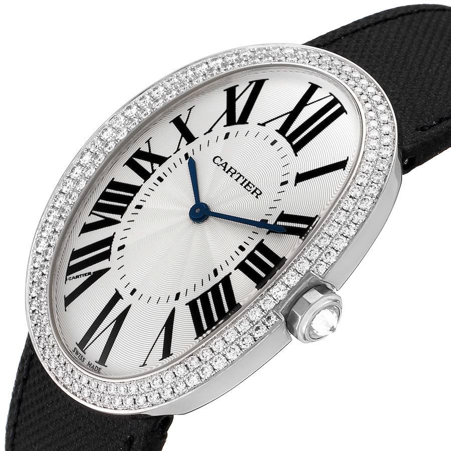 Cartier Cartier Baignoire Große Weißgold Diamant Damenuhr WB520009 2