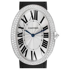 Cartier Montre Baignoire grande taille pour femme en or blanc et diamants WB520009