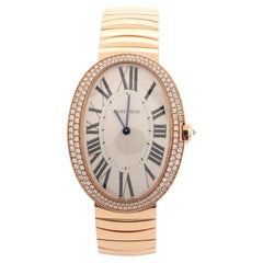 Cartier Baignoire Manual Watch Rose Gold with Diamond Bezel 34