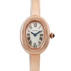 Cartier Baignoire Mini 18k Rose Gold Silver Dial Ladies Quartz Watch WGBA0020