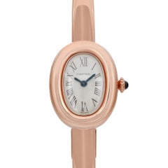 Cartier Baignoire Mini 18k Rose Gold Silver Dial Ladies Quartz Watch WGBA0036