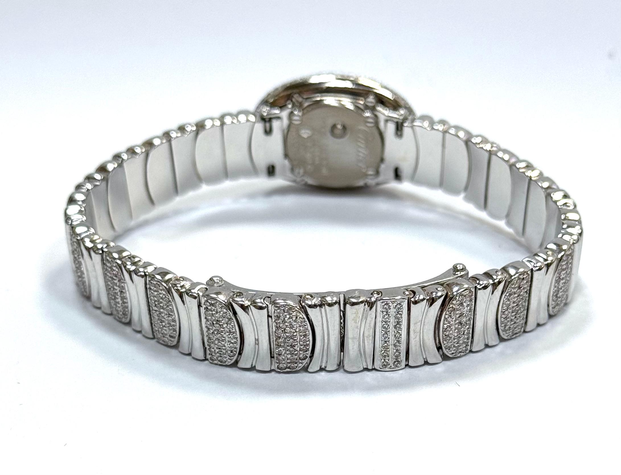 Cartier Baignoire Mini 18K Weißgold Fabrik Diamant-Lünette & Armband (Rundschliff)