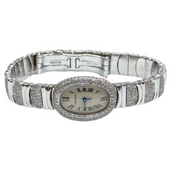 Cartier Baignoire Mini 18K White Gold Factory Diamond Bezel & Bracelet