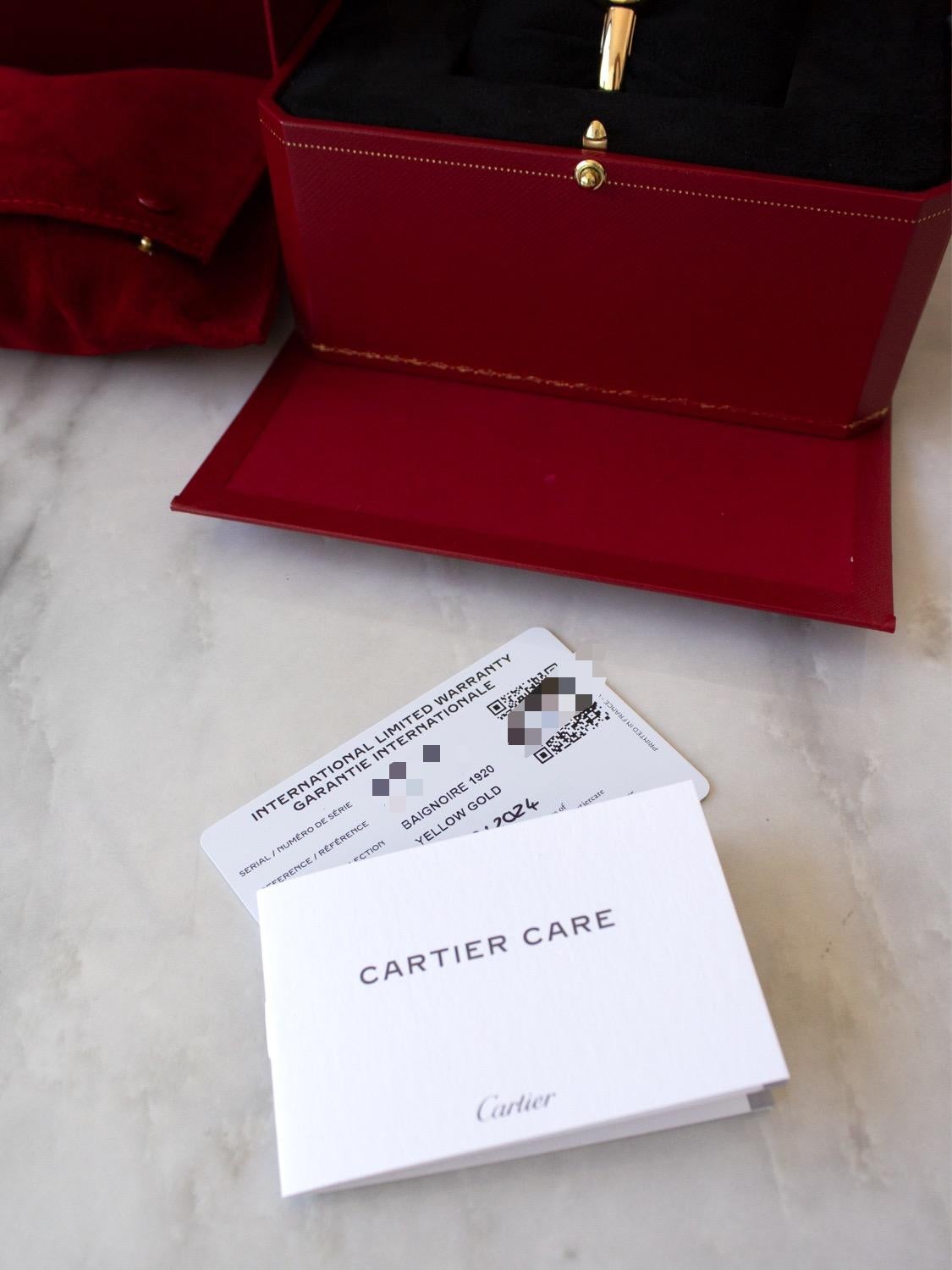 Cartier Baignoire Mini 18K Yellow Gold Bangle Watch 17 For Sale 3