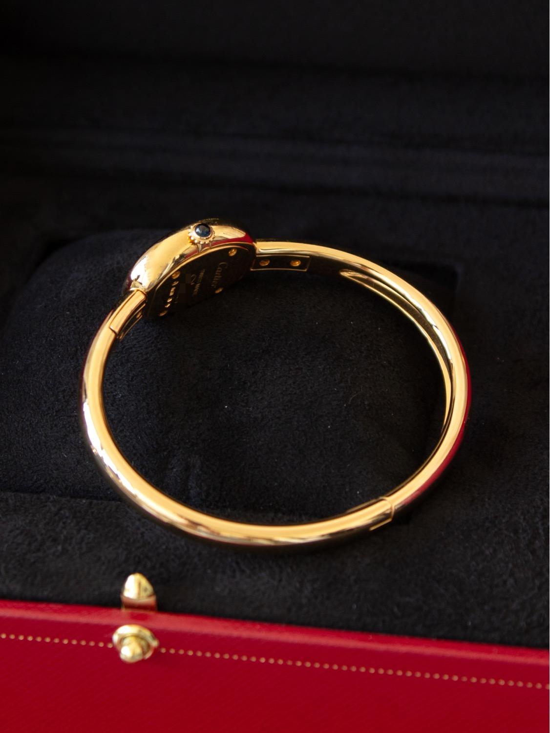 Cartier Baignoire Mini 18K Yellow Gold Bangle Watch 17 For Sale 1